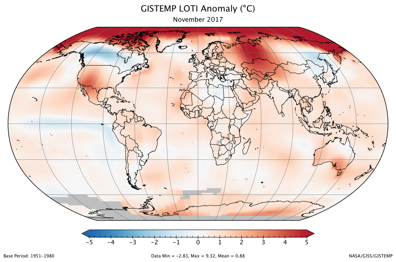 NASA Nov 2017_3rd Warmest on Record